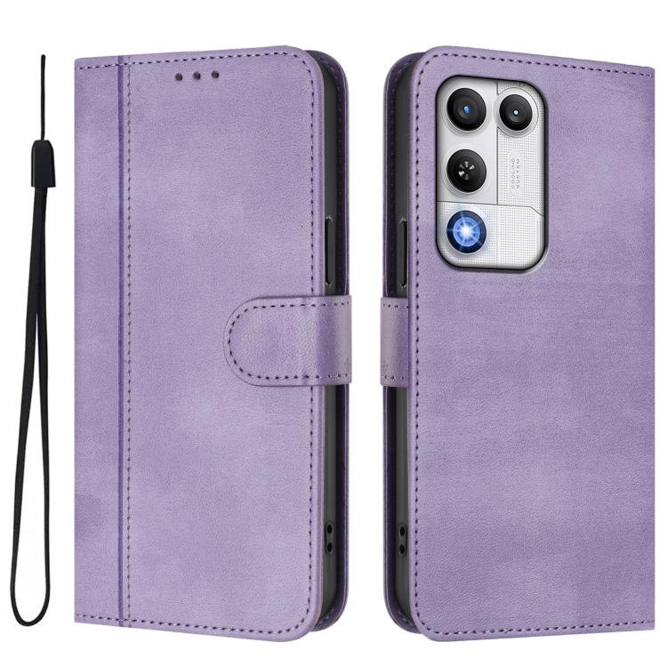 For ZTE nubia RedMagic 11 Air Line Splicing Buckle Retro Leather Phone Case