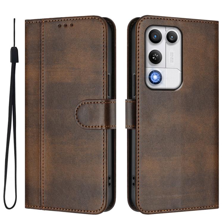 For ZTE nubia RedMagic 11 Air Line Splicing Buckle Retro Leather Phone Case