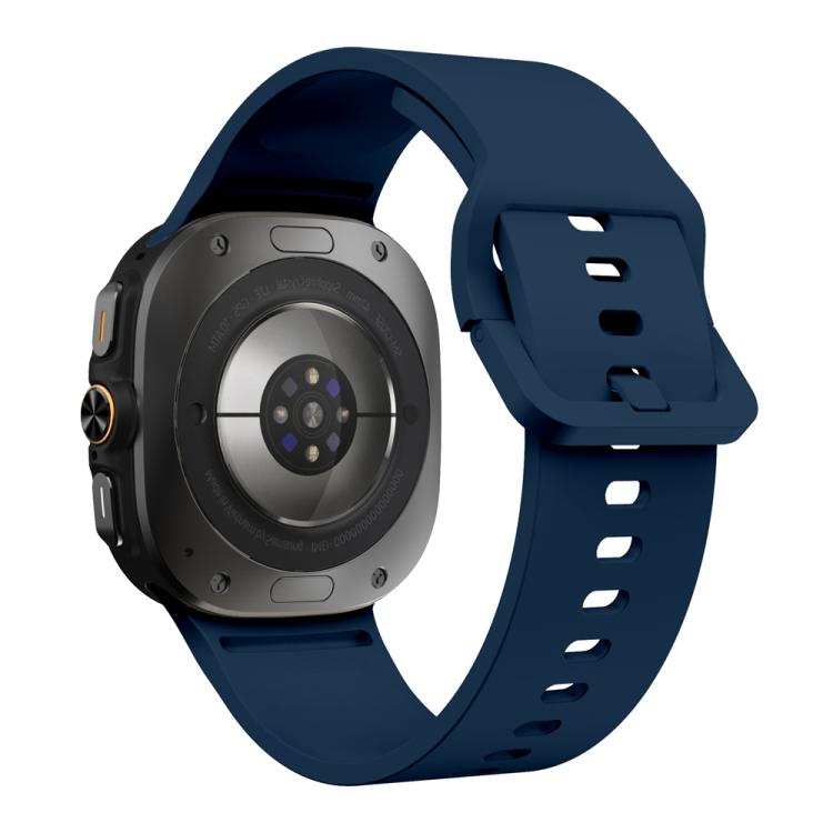 For Samsung Galaxy Watch Ultra 47mm / Ultra 2025 Solid Color Colorful Buckle Silicone Watch Band
