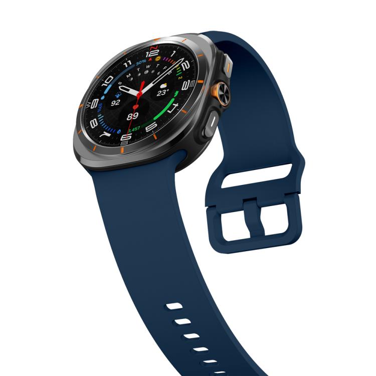 For Samsung Galaxy Watch Ultra 47mm / Ultra 2025 Solid Color Colorful Buckle Silicone Watch Band