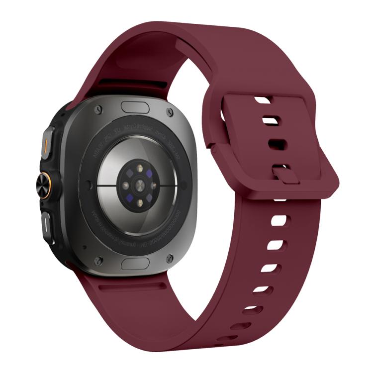 For Samsung Galaxy Watch Ultra 47mm / Ultra 2025 Solid Color Colorful Buckle Silicone Watch Band