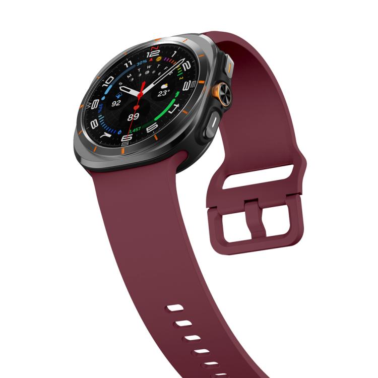 For Samsung Galaxy Watch Ultra 47mm / Ultra 2025 Solid Color Colorful Buckle Silicone Watch Band