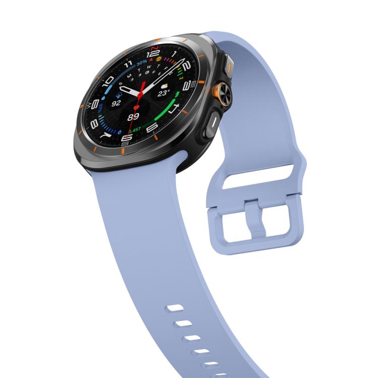 For Samsung Galaxy Watch Ultra 47mm / Ultra 2025 Solid Color Colorful Buckle Silicone Watch Band