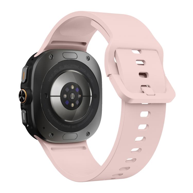 For Samsung Galaxy Watch Ultra 47mm / Ultra 2025 Solid Color Colorful Buckle Silicone Watch Band