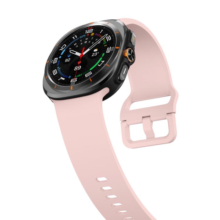 For Samsung Galaxy Watch Ultra 47mm / Ultra 2025 Solid Color Colorful Buckle Silicone Watch Band