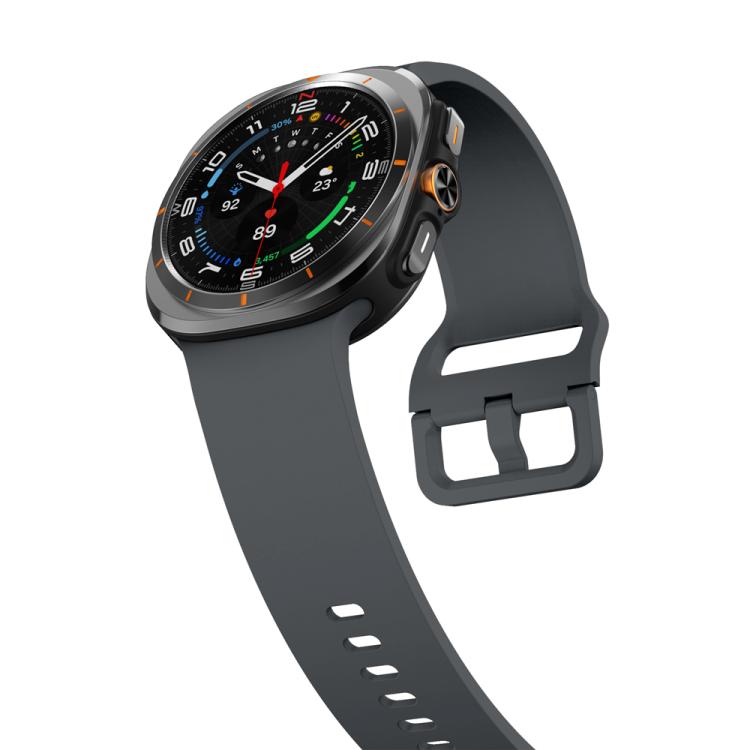 For Samsung Galaxy Watch Ultra 47mm / Ultra 2025 Solid Color Colorful Buckle Silicone Watch Band