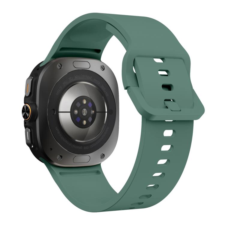For Samsung Galaxy Watch Ultra 47mm / Ultra 2025 Solid Color Colorful Buckle Silicone Watch Band