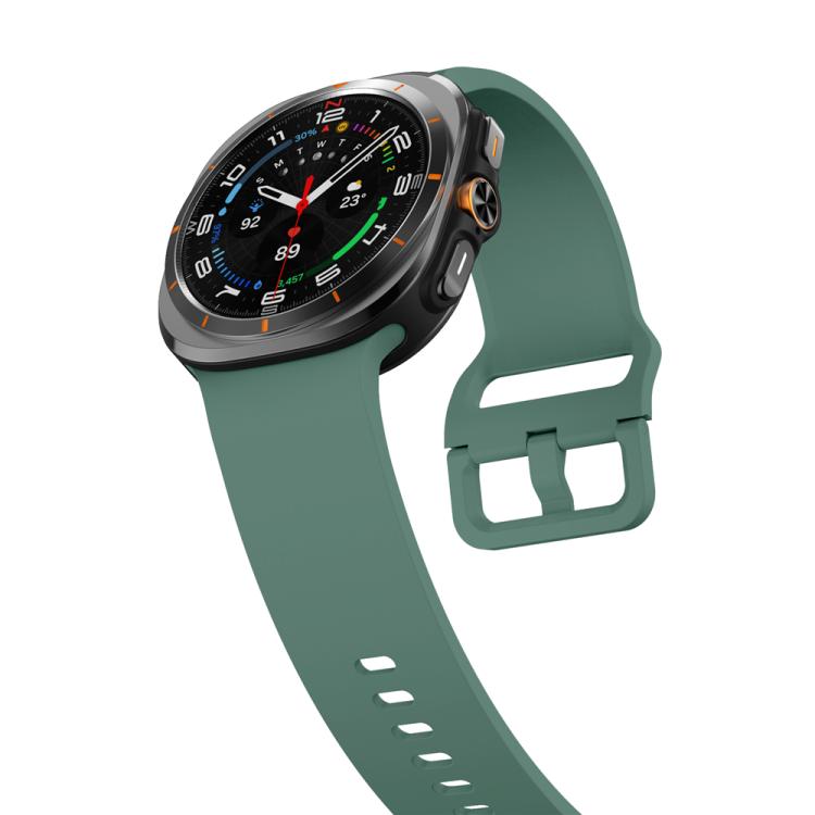 For Samsung Galaxy Watch Ultra 47mm / Ultra 2025 Solid Color Colorful Buckle Silicone Watch Band