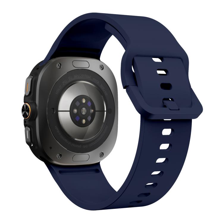 For Samsung Galaxy Watch Ultra 47mm / Ultra 2025 Solid Color Colorful Buckle Silicone Watch Band