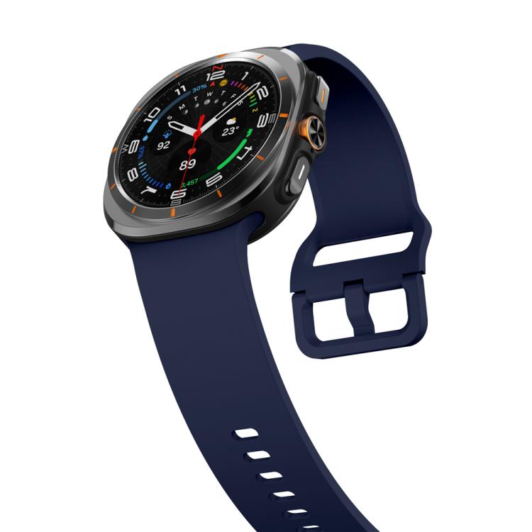 For Samsung Galaxy Watch Ultra 47mm / Ultra 2025 Solid Color Colorful Buckle Silicone Watch Band