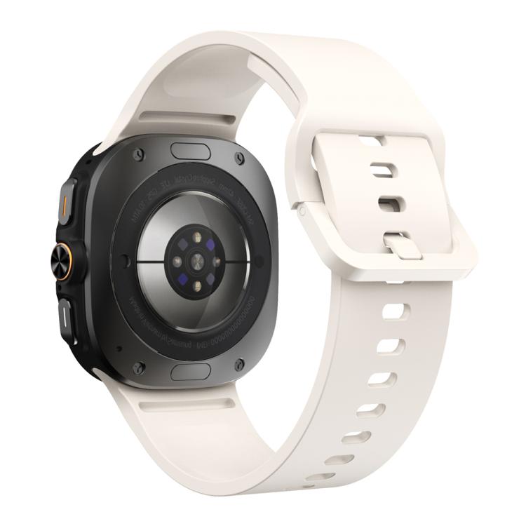 For Samsung Galaxy Watch Ultra 47mm / Ultra 2025 Solid Color Colorful Buckle Silicone Watch Band