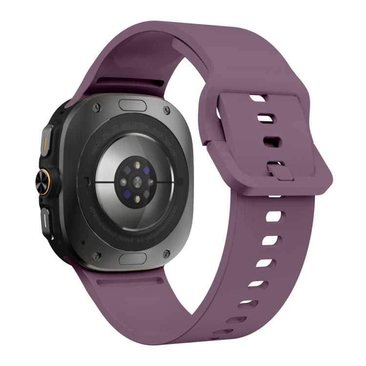 For Samsung Galaxy Watch Ultra 47mm / Ultra 2025 Solid Color Colorful Buckle Silicone Watch Band