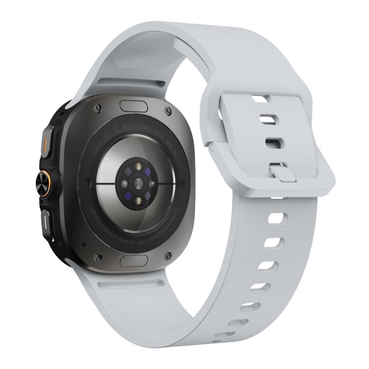 For Samsung Galaxy Watch Ultra 47mm / Ultra 2025 Solid Color Colorful Buckle Silicone Watch Band
