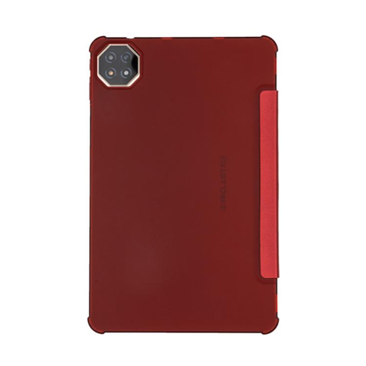 For Teclast T60AI 3-Fold Holder Folio Leather Tablet Smart Case - Red