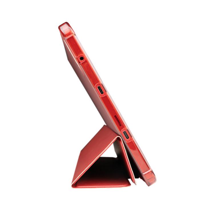 For Teclast T60AI 3-Fold Holder Folio Leather Tablet Smart Case - Red