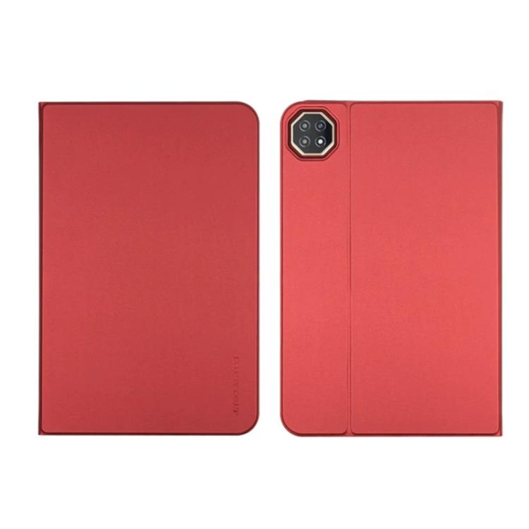 For Teclast T65 Plus 3-Fold Holder Folio Leather Tablet Smart Case - Red