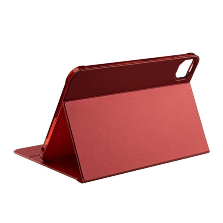 For Teclast T65 Plus 3-Fold Holder Folio Leather Tablet Smart Case - Red