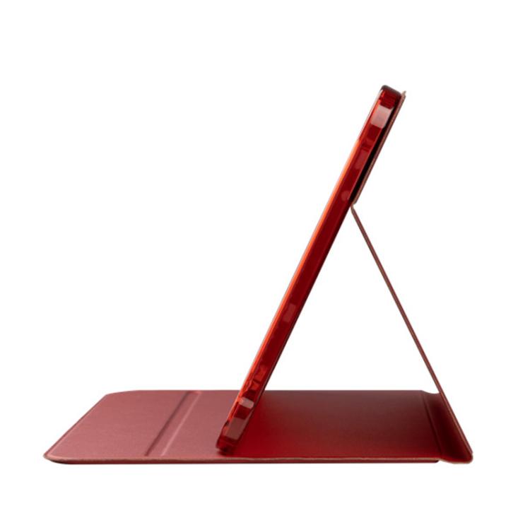 For Teclast T65 Plus 3-Fold Holder Folio Leather Tablet Smart Case - Red