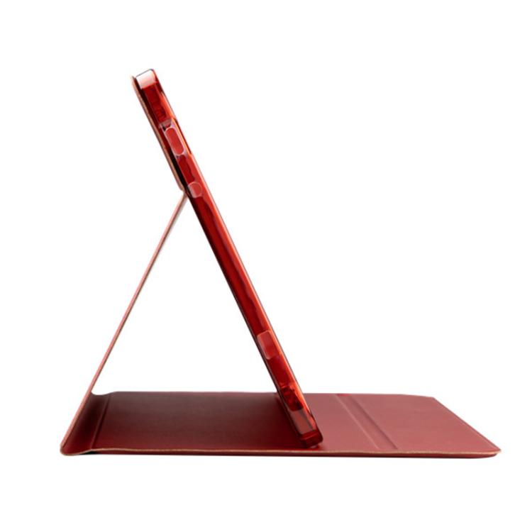 For Teclast T65 Plus 3-Fold Holder Folio Leather Tablet Smart Case - Red
