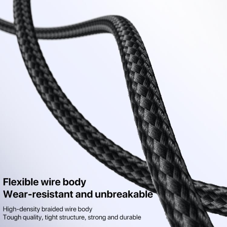 Yesido CA133L 12W 2.4A USB to 8 Pin Charging Data Cable, Length:2m - Black