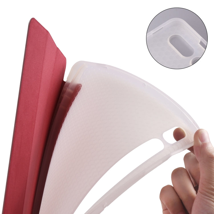 For Samsung Galaxy Tab S8 / Galaxy Tab S7 T870 11 inch Horizontal Flip Anti-fall Transparent Leather Case with Three-folding Holder & Pen Slot