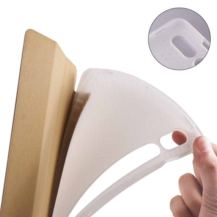 For Samsung Galaxy Tab S8 / Galaxy Tab S7 T870 11 inch Horizontal Flip Anti-fall Transparent Leather Case with Three-folding Holder & Pen Slot