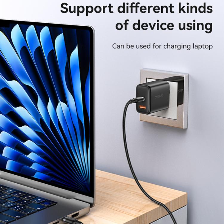 Yesido CA188 60W 3A USB-C / Type-C to Type-C Charging Data Cable, Length:0.3m - Black