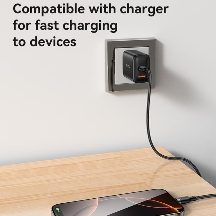 Yesido CA188 60W 3A USB-C / Type-C to Type-C Charging Data Cable, Length:0.3m - Black