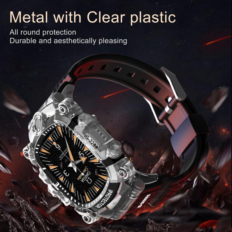 For Apple Watch Series 10 / 11 46mm Metal Case Integrated Silicone Watch Band