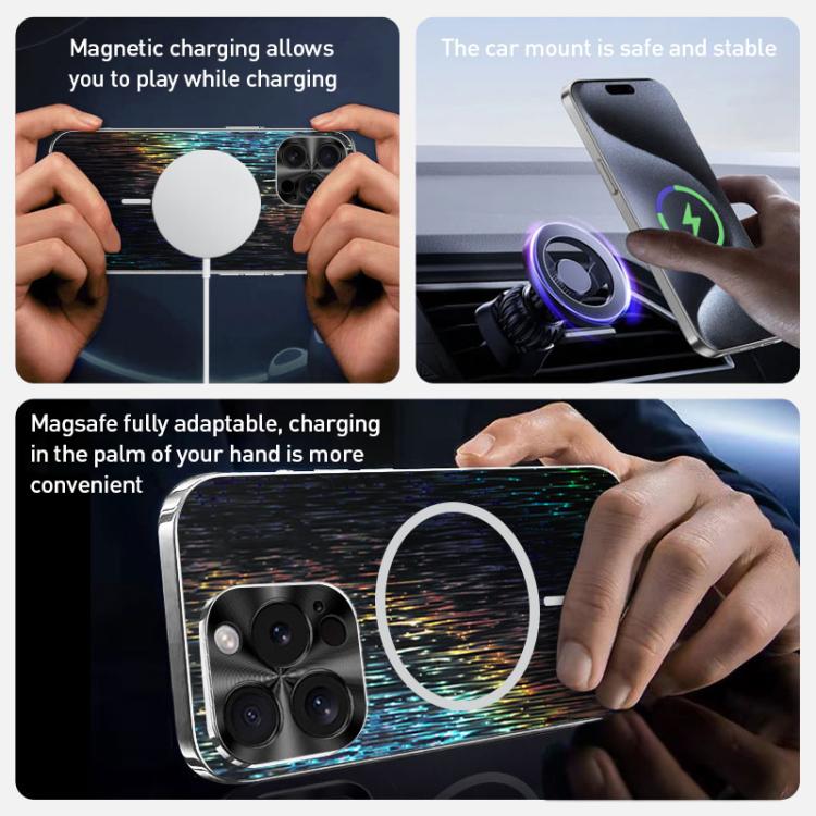 For iPhone 16 Pro Max Dazzling Acrylic Shockproof MagSafe Phone Case