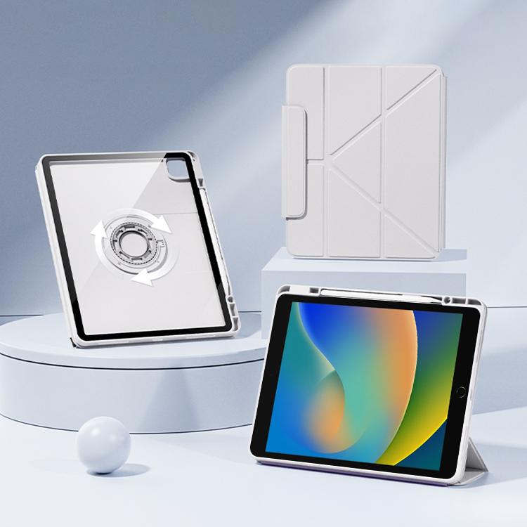 For iPad 10.2 2021 / 2020 / 2019 Relieve Stress Rotatable Y-Fold Leather Tablet Case