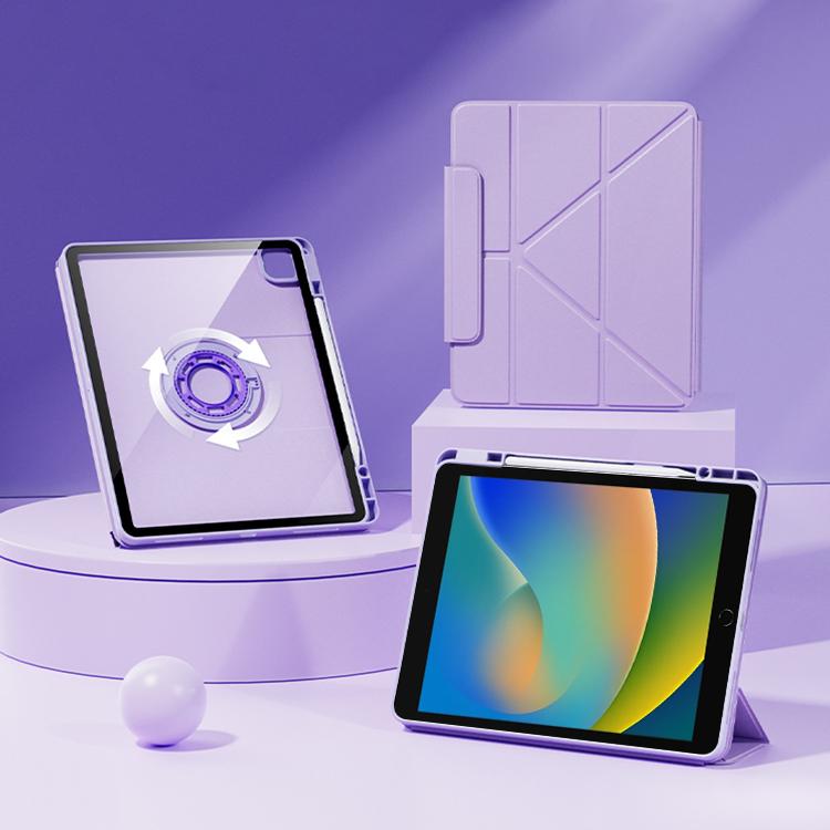 For iPad 10.2 2021 / 2020 / 2019 Relieve Stress Rotatable Y-Fold Leather Tablet Case