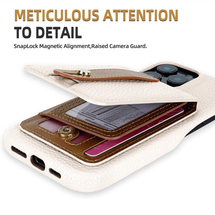 For iPhone 16 Plus Litchi Texture Leather Ring Card Bag Holder Phone Case