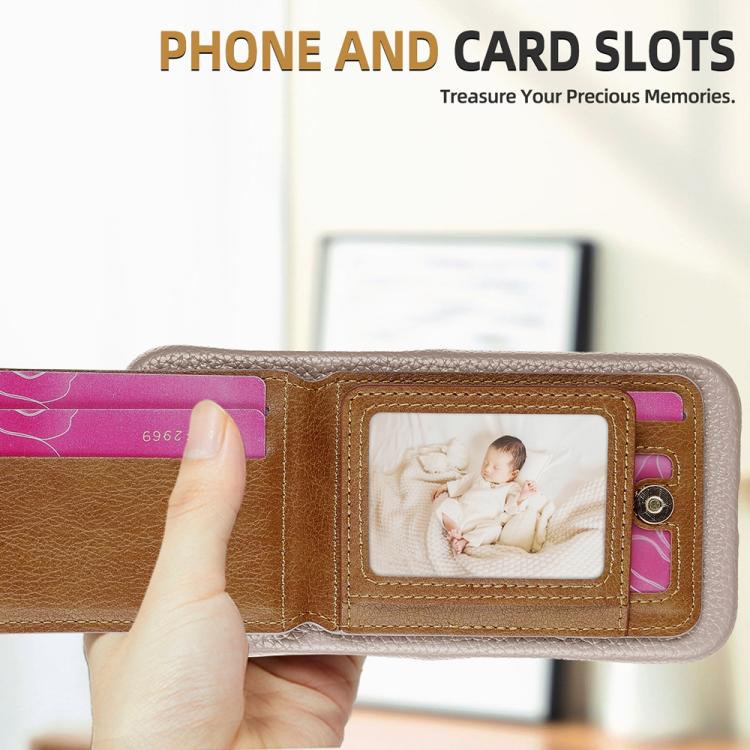 For iPhone 15 Plus Litchi Texture Leather Ring Card Bag Holder Phone Case
