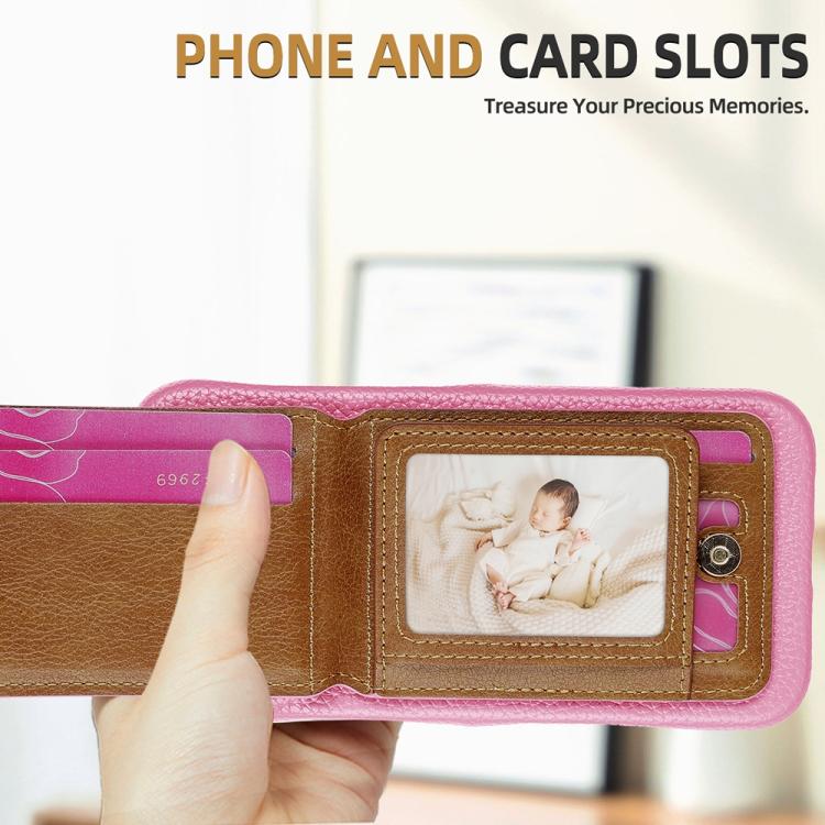 For iPhone 13 Pro Max Litchi Texture Leather Ring Card Bag Holder Phone Case