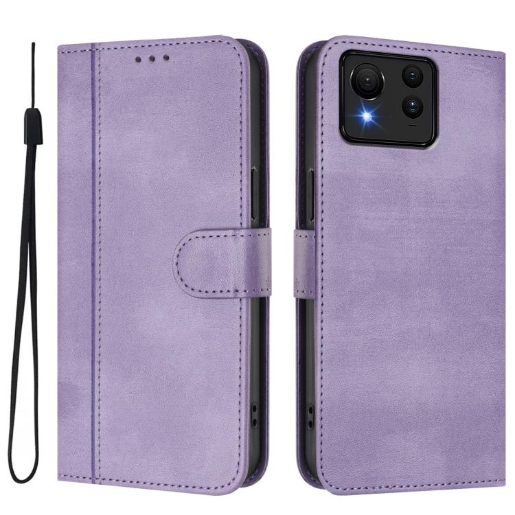For ASUS Zenfone 11 Ultra Line Splicing Buckle Retro Leather Phone Case