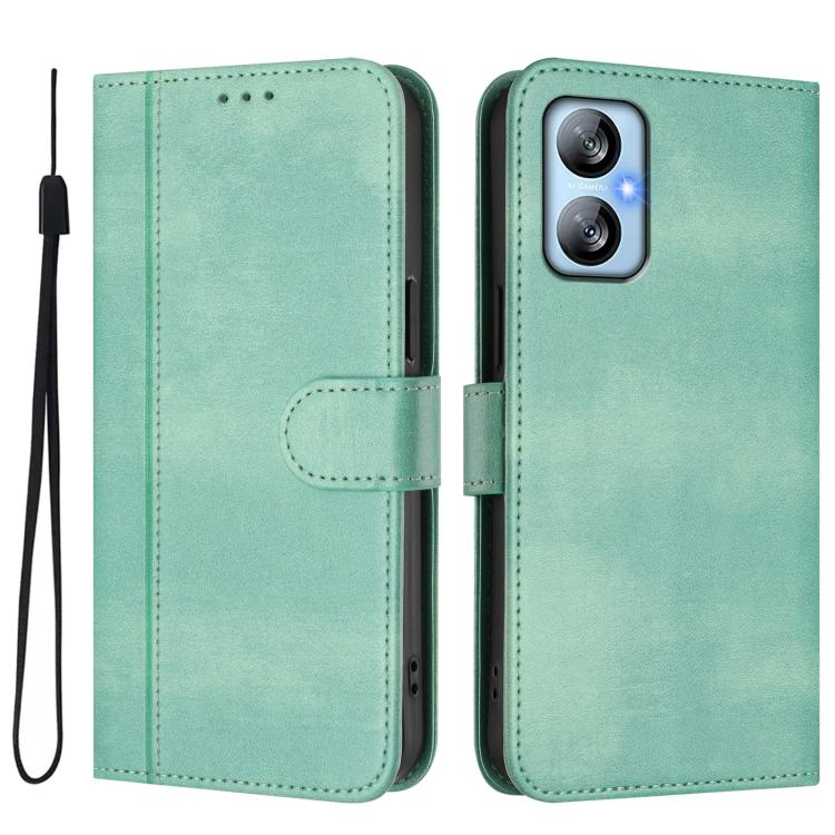 For Blackview A52 / A52 Pro Line Splicing Buckle Retro Leather Phone Case