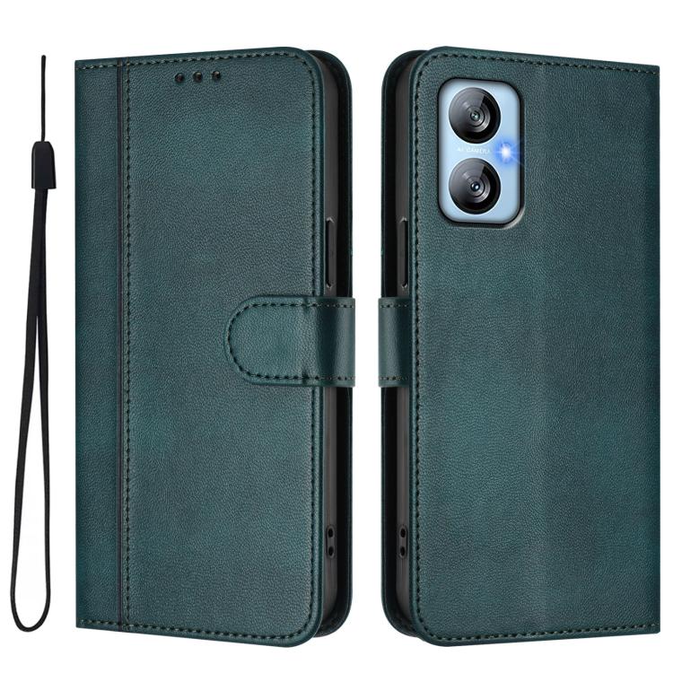 For Blackview A52 / A52 Pro Line Splicing Buckle Retro Leather Phone Case