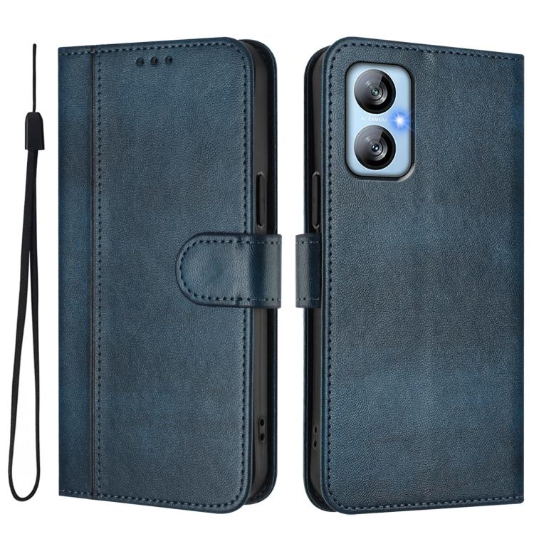 For Blackview A52 / A52 Pro Line Splicing Buckle Retro Leather Phone Case