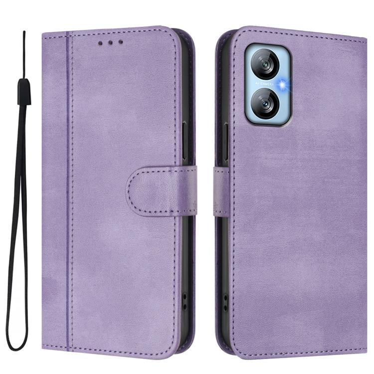 For Blackview A52 / A52 Pro Line Splicing Buckle Retro Leather Phone Case
