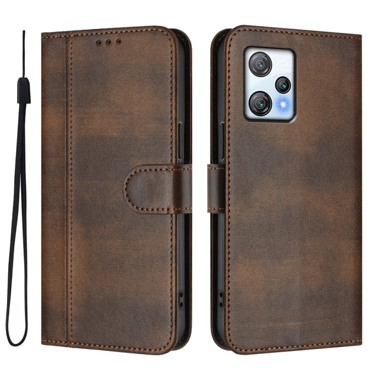 For Blackview A53 Line Splicing Buckle Retro Leather Phone Case