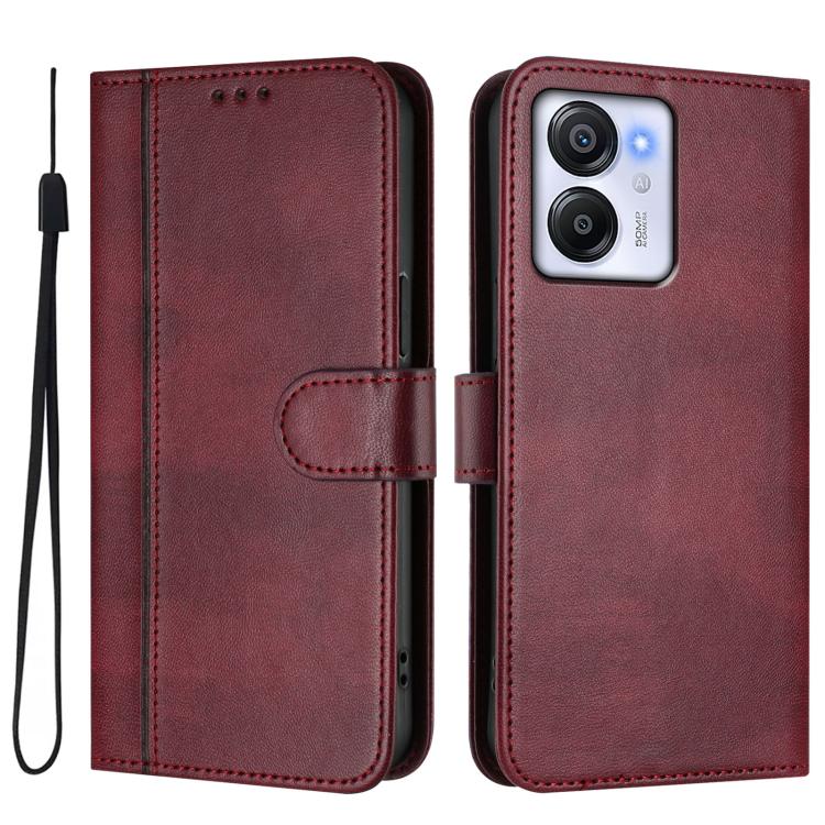 For Blackview Oscal Modern 8 / Color 8 Line Splicing Buckle Retro Leather Phone Case