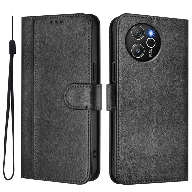 For Blackview Shark 8 / Oscal Tiger 12 Line Splicing Buckle Retro Leather Phone Case