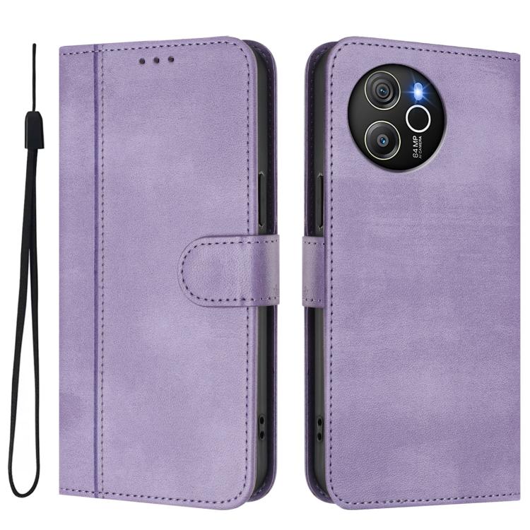 For Blackview Shark 8 / Oscal Tiger 12 Line Splicing Buckle Retro Leather Phone Case