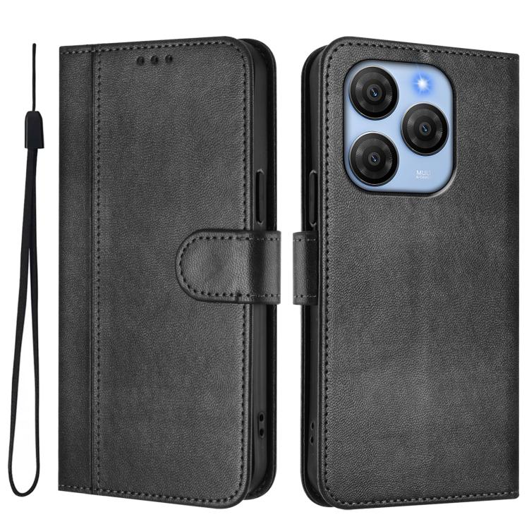 For Blackview Shark 9 5G Line Splicing Buckle Retro Leather Phone Case