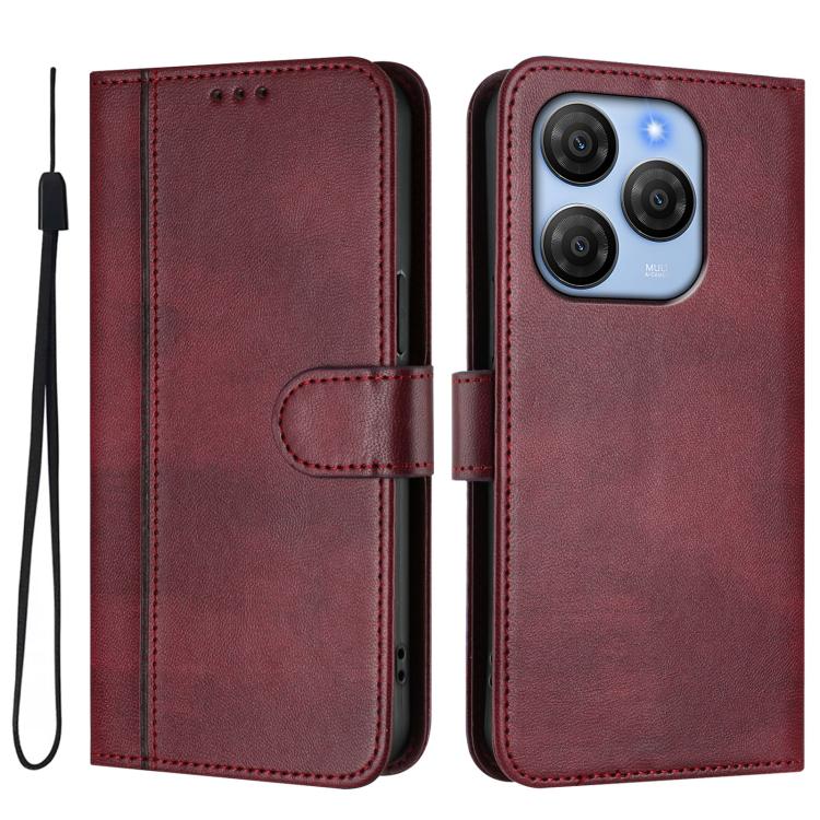 For Blackview Shark 9 5G Line Splicing Buckle Retro Leather Phone Case