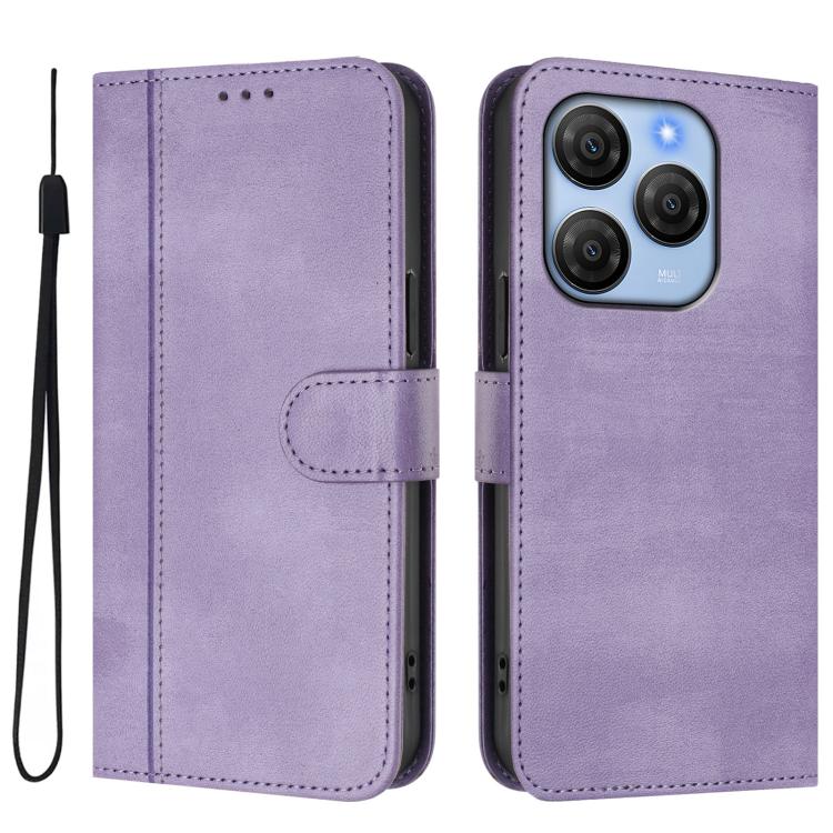 For Blackview Shark 9 5G Line Splicing Buckle Retro Leather Phone Case