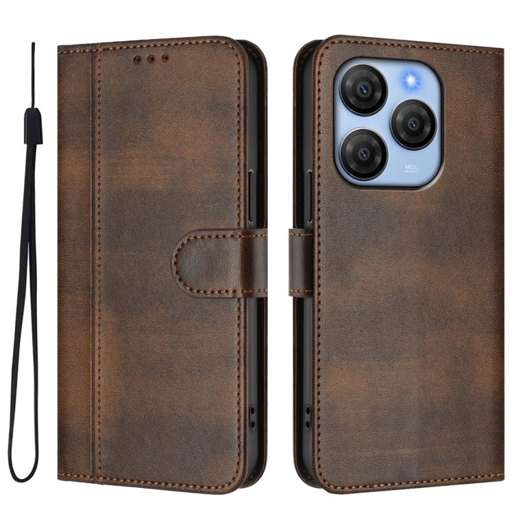 For Blackview Shark 9 5G Line Splicing Buckle Retro Leather Phone Case