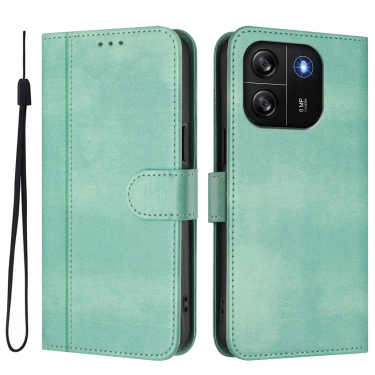 For Blackview Wave 6C Line Splicing Buckle Retro Leather Phone Case