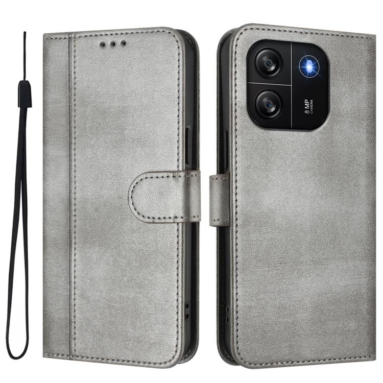 For Blackview Wave 6C Line Splicing Buckle Retro Leather Phone Case